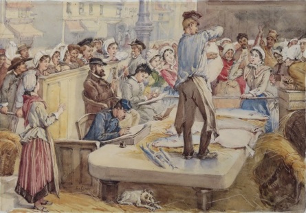 'Boulogne Fishmarket' (1886) by Eyre Crowe A.R.A